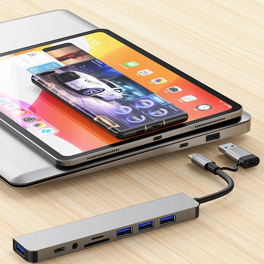 Docking Station 8 en 2 USB + Type-C – Lector SD, Audio 3.5mm y USB 3.0