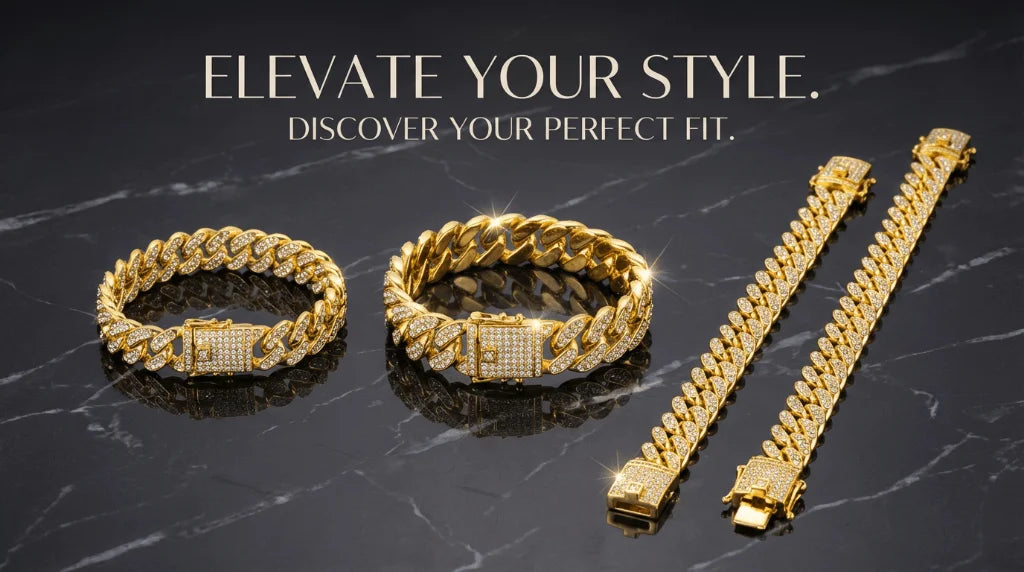 Luxury Hip Hop Dog Collar, Gold Tone Stainless Steel Cuban Chain, Durable Diamond Inlaid Pet Jewelry for Daily Walking