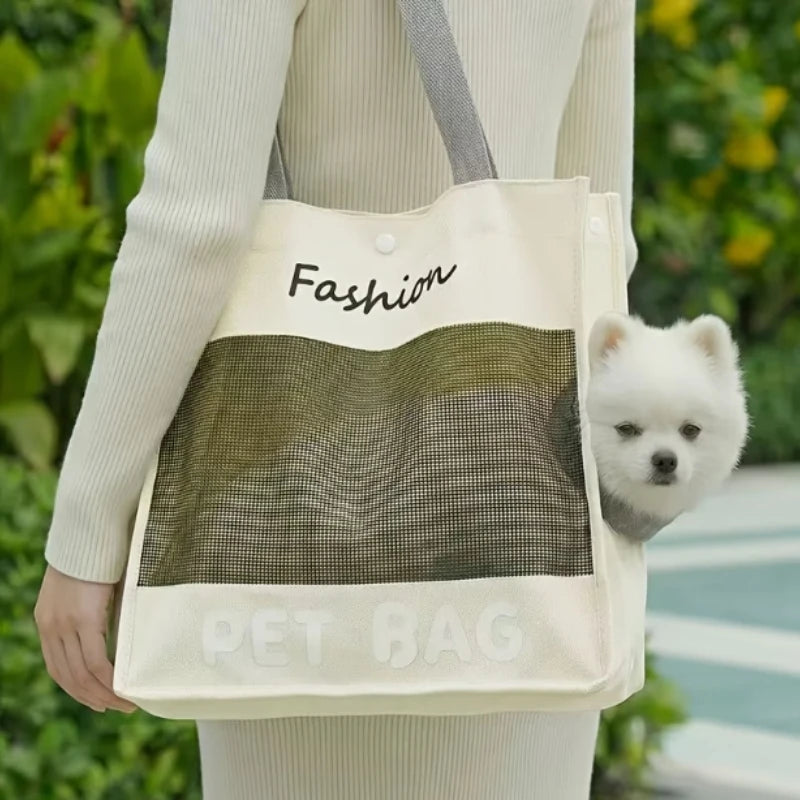 Mochila Transportadora para Perros y Gatos Pequeños – Cómoda, Transpirable y Plegable