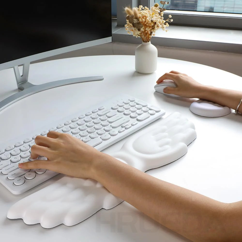 Mechanical Keyboard Mouse Wrist Rest Computer Keyboard Laptop Angel Wing Memory Foam Mouse Cushion Support Pad Wrist Support