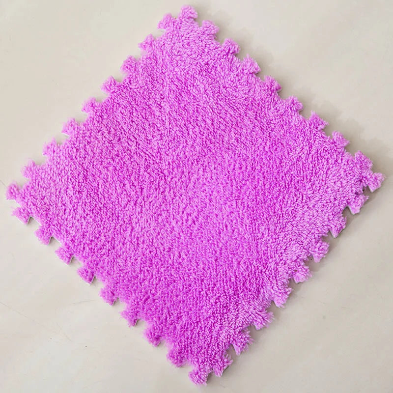 10Pcs Soft Plush Children Kids Rug Play Mat Interlocking Puzzle Mat Exercise Tiles Floor Carpet Decoration Playmat 30*30*1CM
