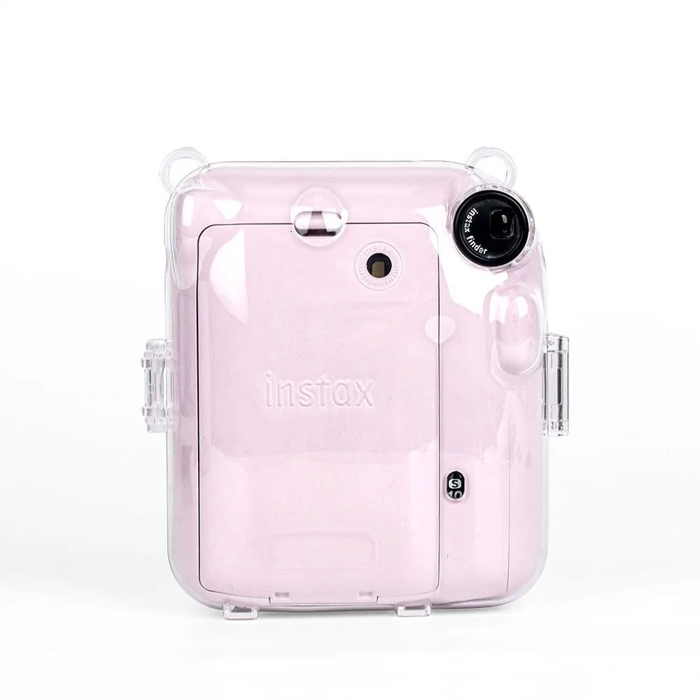 For Fujifilm Instax Mini 12 Transparent Camera Cover Protective Carrying Bag Cover With Storage Bag With Shoulder Strap