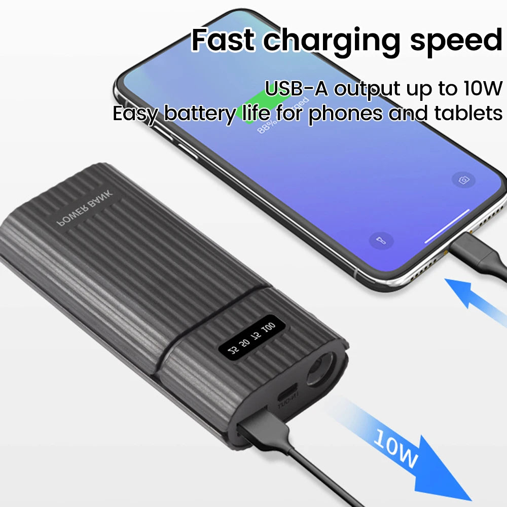 Power Bank Case for 18650/18700/20700/21700 Battery Pack No Soldering Fast Charging Charger DIY USB Power Bank for Cellohone