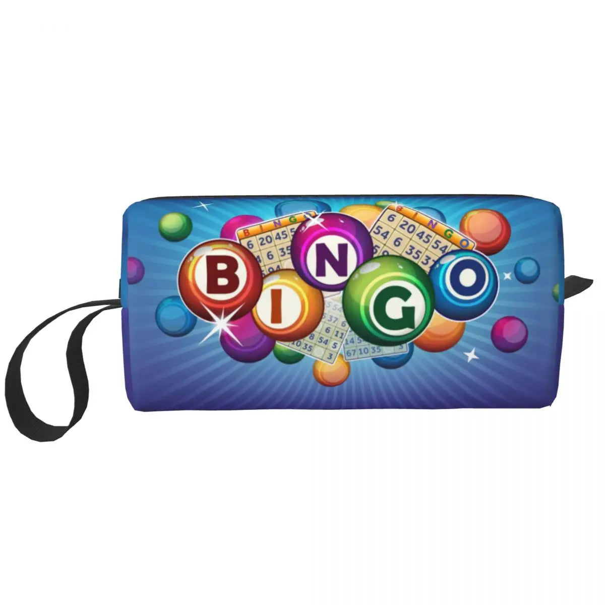 Custom Travel Bingo Balls Toiletry Bag Kawaii Paper Game Makeup Cosmetic Organizer Women Beauty Storage Dopp Kit Box