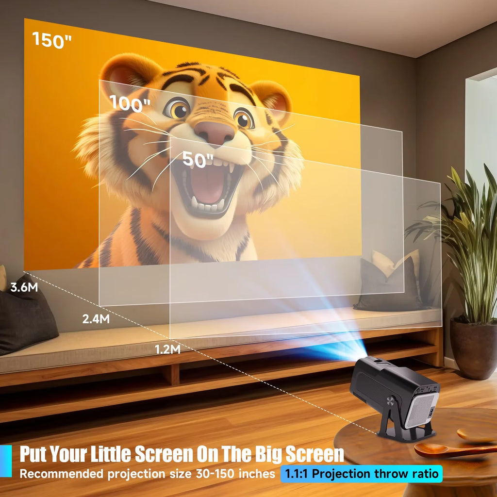 New HY320 8000Lumens Portable Proyector Android Mini Projector 4K Auto Focus Keystone Full HD 720P Home Theater Double WiFi6