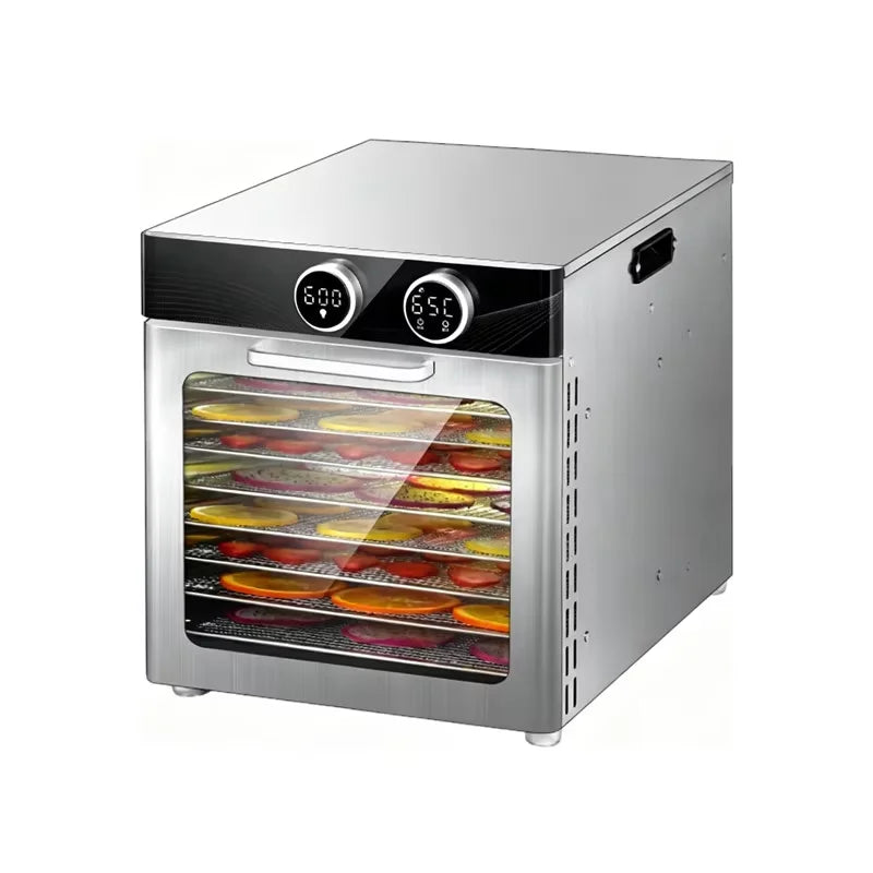 Smart Knob Food Dehydrator Multi-Function Pet Snacks & Beef Jerky Maker 8-Tray Fruit/Vegetable Dryer with Digital Timer BPA-Free
