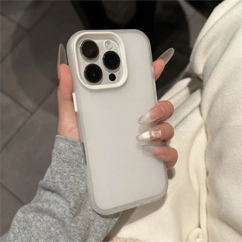 Translucent Bright Color Phone Case For iPhone 16 15 14 Plus 13 12 11 Pro Max Clear Matte Soft Silicone Shockproof Rubber Cover