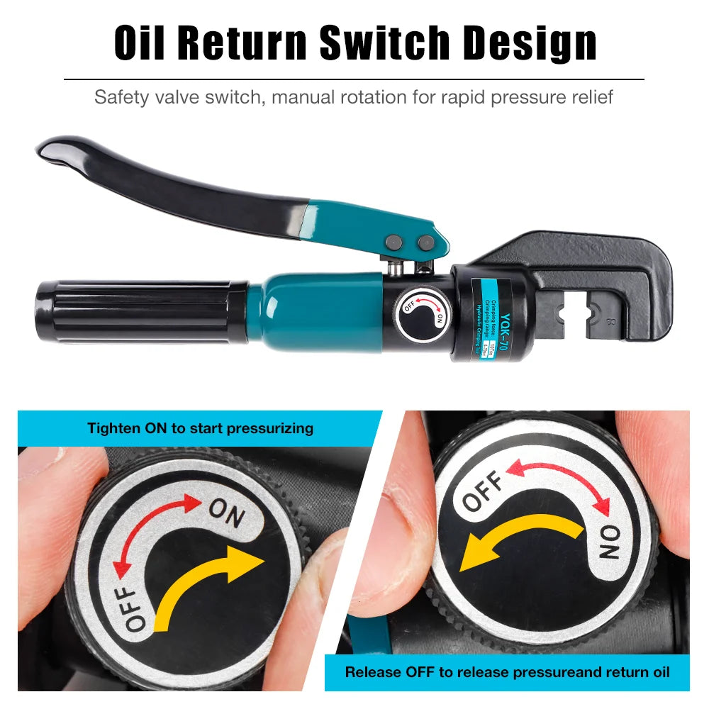 Household Hydraulic Plier 4-70m²,Pressure 10 T Crimping Tool DIY Cable Wiring Crimping Kit with 4/6/8/10/16/25/35/50/70mm² Mold