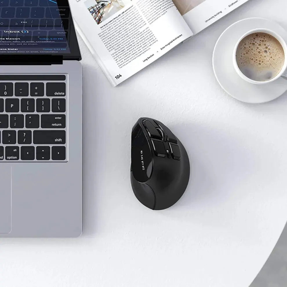 JOMAA 2.4G Wireless Mouse Rechargeable Bluetooth Mouse Ergonomic Vertical Mouse for Mac Windows Laptop Tablet Gaming Mause