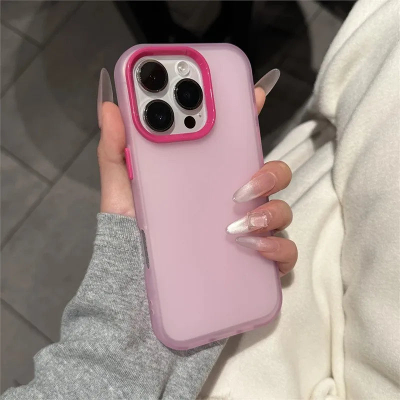 Translucent Bright Color Phone Case For iPhone 16 15 14 Plus 13 12 11 Pro Max Clear Matte Soft Silicone Shockproof Rubber Cover