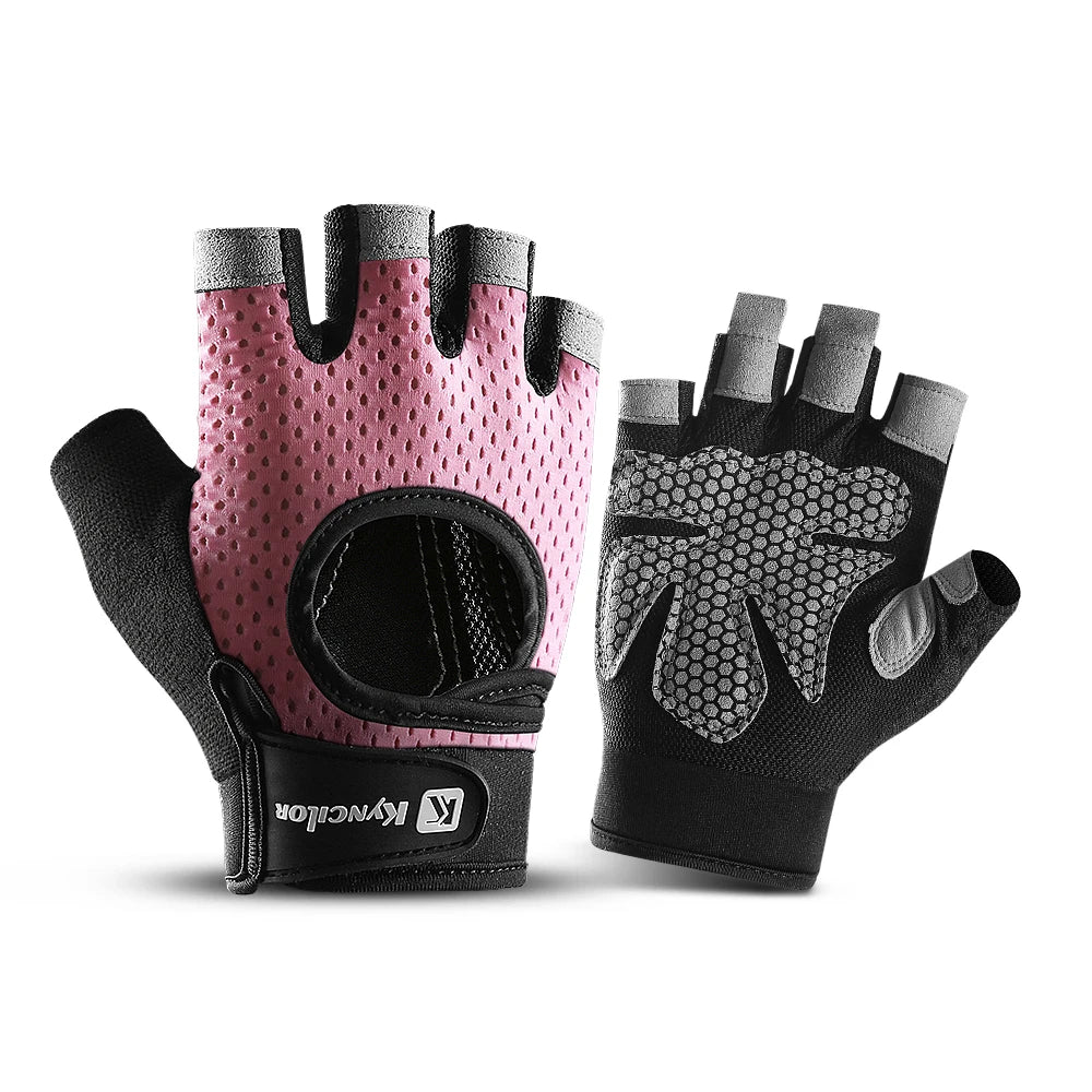Guantes de Gym Medio Dedo con Silicona Antideslizante – Halterofilia y Ciclismo, Unisex