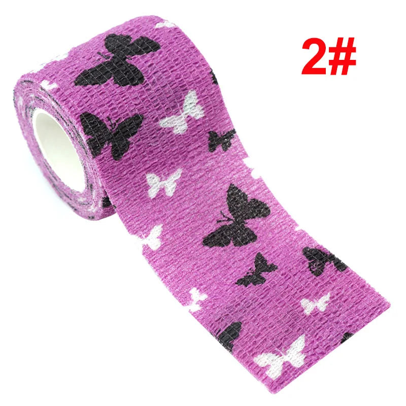 2.5cm/5cm Animal Printed Self Adhesive Elastic Bandage 4.5m Sports Wrap Tape for Tattooing Finger Joint Knee First Aid Kit Pet