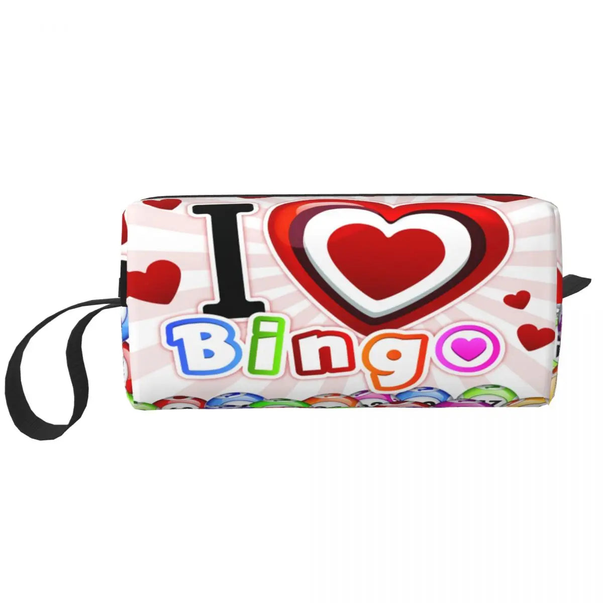 Custom Travel Bingo Balls Toiletry Bag Kawaii Paper Game Makeup Cosmetic Organizer Women Beauty Storage Dopp Kit Box