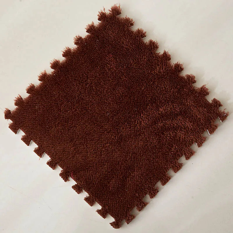 10Pcs Soft Plush Children Kids Rug Play Mat Interlocking Puzzle Mat Exercise Tiles Floor Carpet Decoration Playmat 30*30*1CM