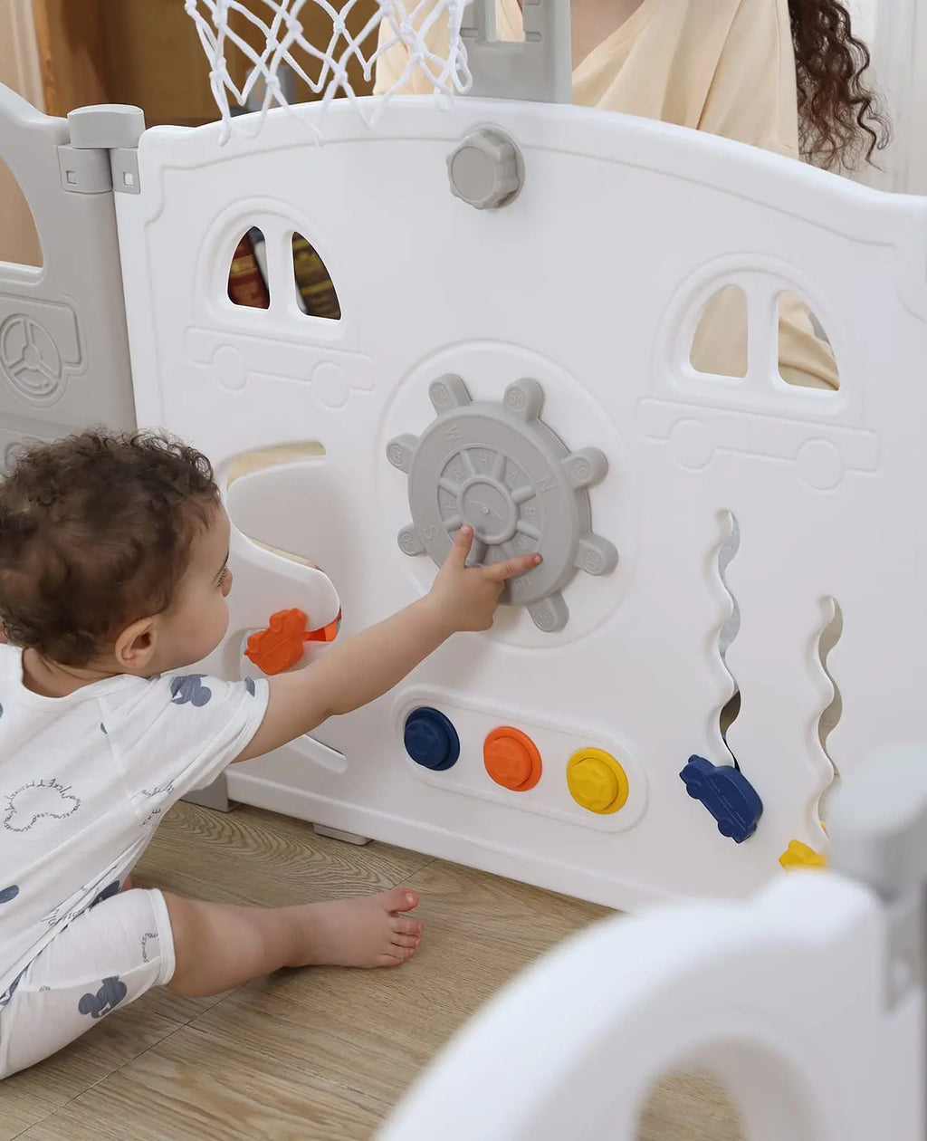 Baby Playpen for Baby and Toddlers, Foldable Plastic Playpen, Sturdy Babies Activity Centre Folding Large Pen Play Area