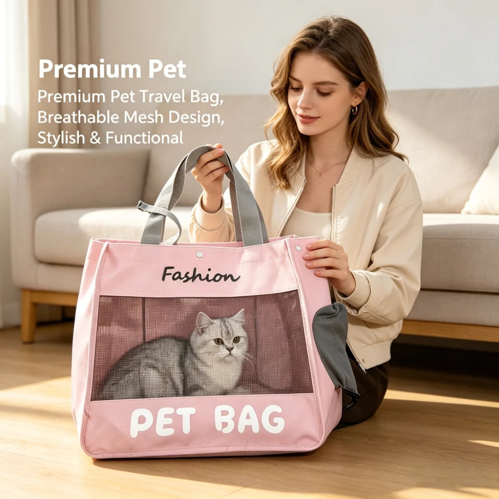 Mochila Transportadora para Perros y Gatos Pequeños – Cómoda, Transpirable y Plegable