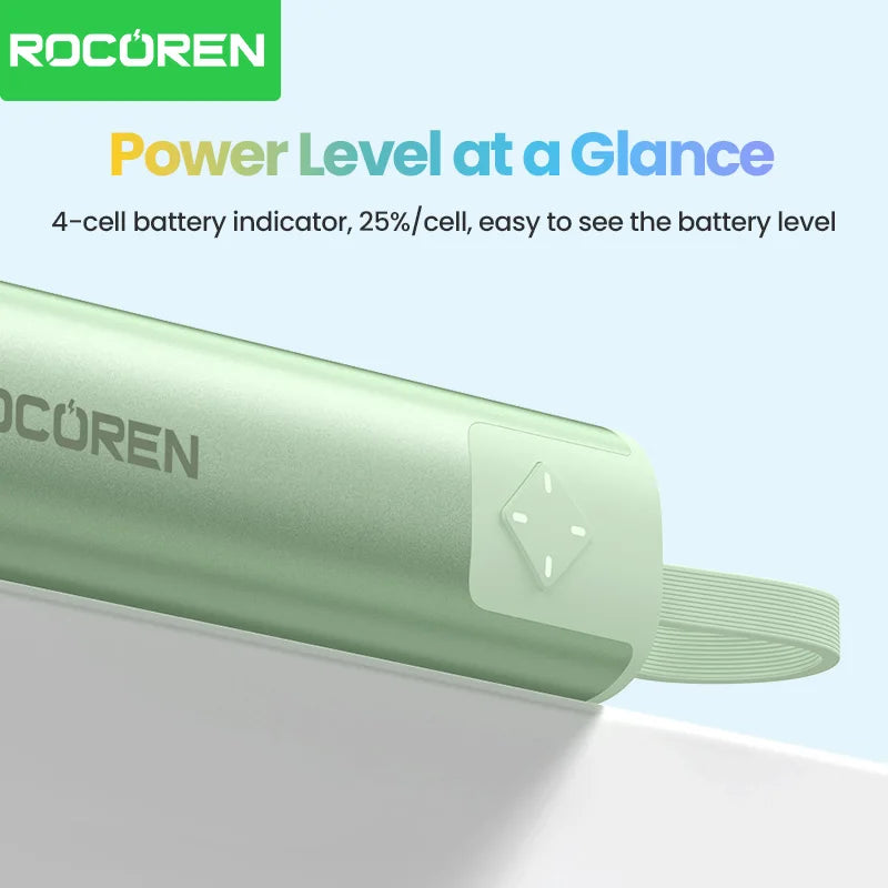 ROCOREN Mini Lipstick Style Power Bank 5000mAh with LED Power Indicator Portable Charger Compact Battery Pack for Mobile Phones