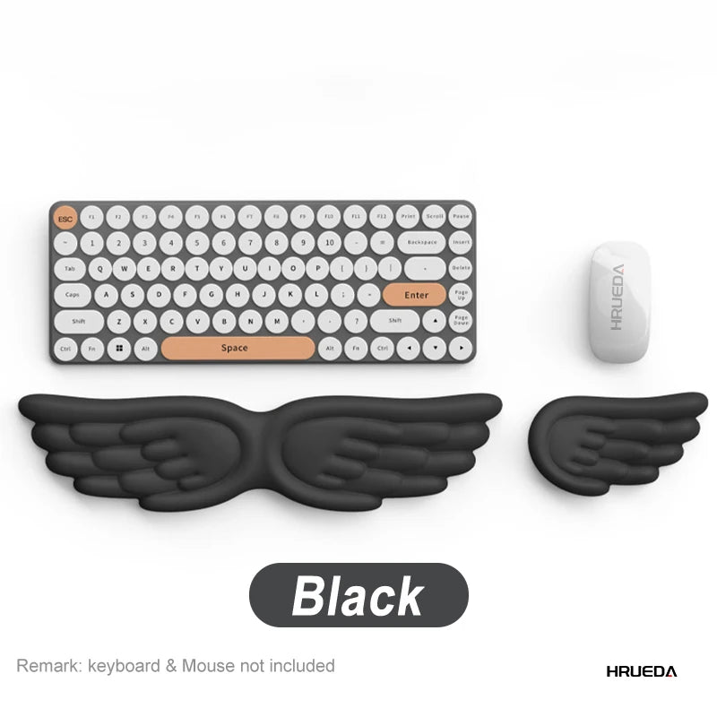 Mechanical Keyboard Mouse Wrist Rest Computer Keyboard Laptop Angel Wing Memory Foam Mouse Cushion Support Pad Wrist Support