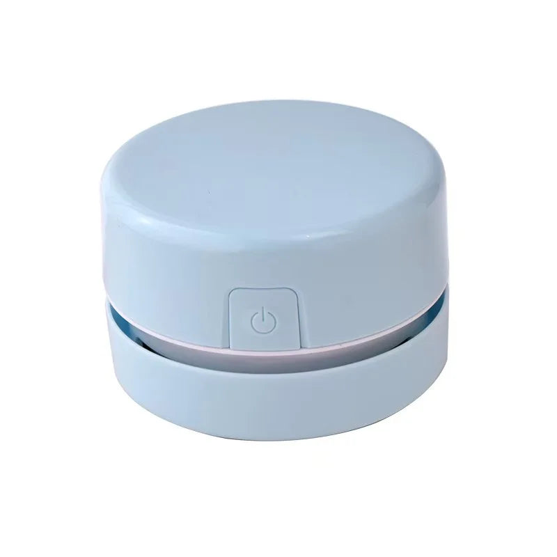 Mini Desk Vacuum Cleaner, Portable Desktop Cleaner for Crumbs/Paper/Eraser Debris, Battery-Powered with Brush, Cute Macaron Colo