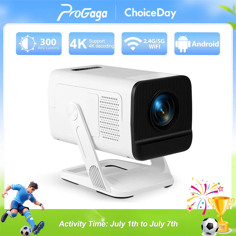PROGAGA PG310 Android Projector 4k 720P 300Ansi Allwinner H713 Smart Projetor PG310 Home Theater Video Mini Portable Projector