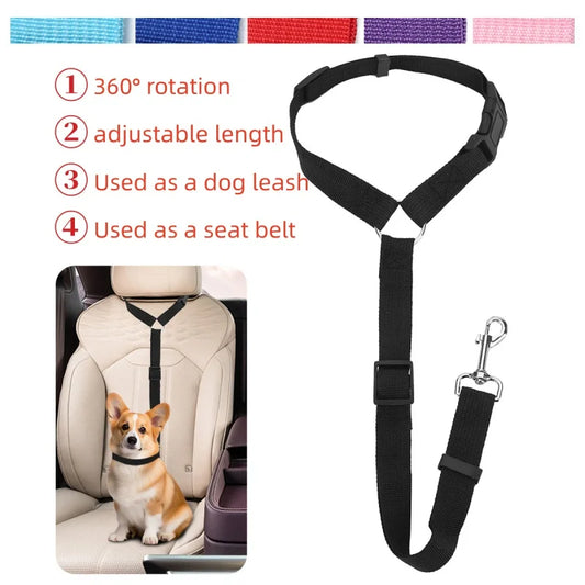 Cinturón de Seguridad Ajustable para Perros – Correa para Auto Segura y Cómoda