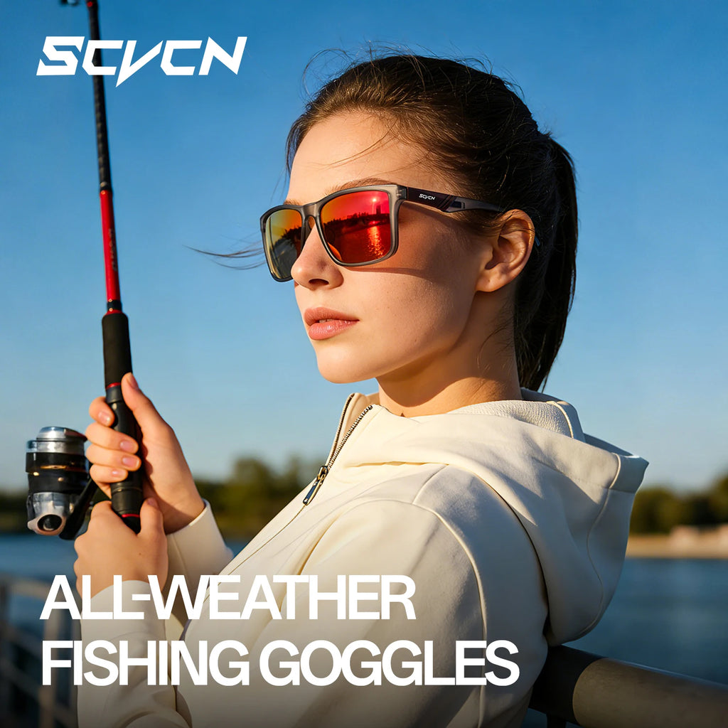 SCVCN Fishing Polarized Sunglasses Outdoor Sport Photochromic Glasses Men Outdoor Cycling Bike UV400 Protective Hiking Goggles