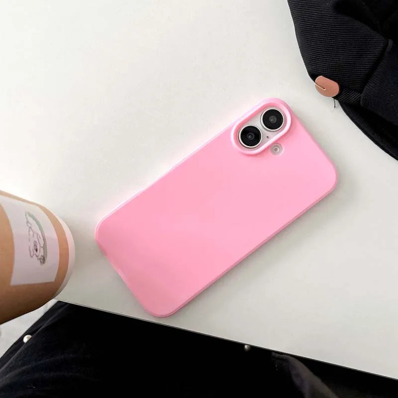 Luxury Candy Color Soft Cases for IPhone 15 14 16 13 Pro Max 16plus 16Pro Bumper Shockproof TPU Silicone Back Cover Caque