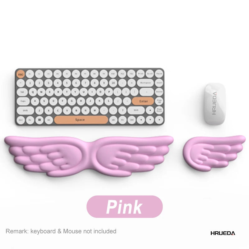 Mechanical Keyboard Mouse Wrist Rest Computer Keyboard Laptop Angel Wing Memory Foam Mouse Cushion Support Pad Wrist Support