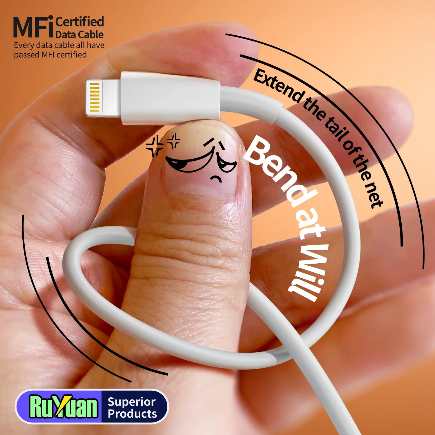 1pc for iPhone charger cable lightning data cable original MFi certified USB A charging cable suitable for iPhone 13 12 11 Pro