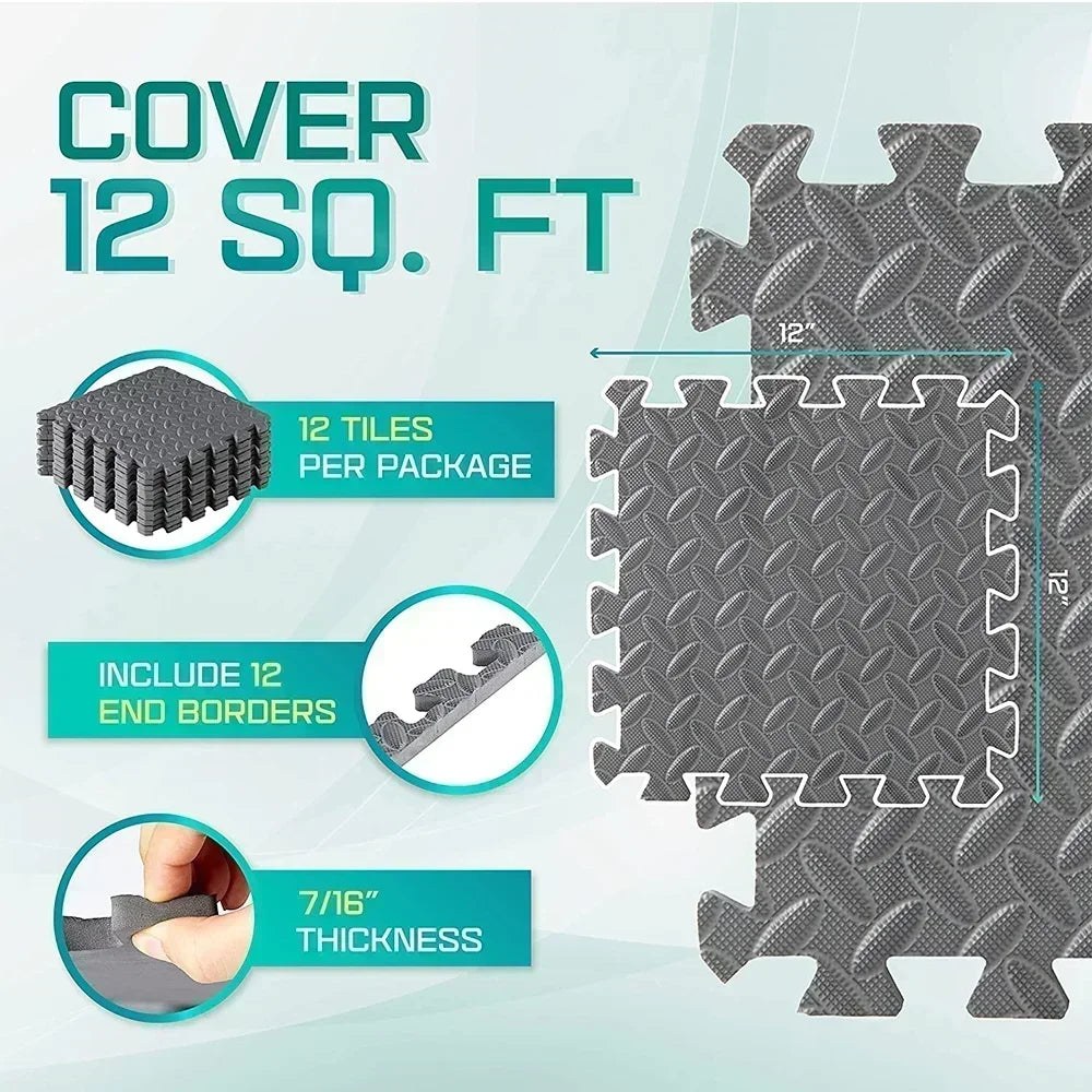 4-20Pcs Puzzle Fitness Mat Eva Interlocking Foam Floor Tiles for Home Gym Home Gym Equipment Mat Non-Slip Floor Mat for Kids