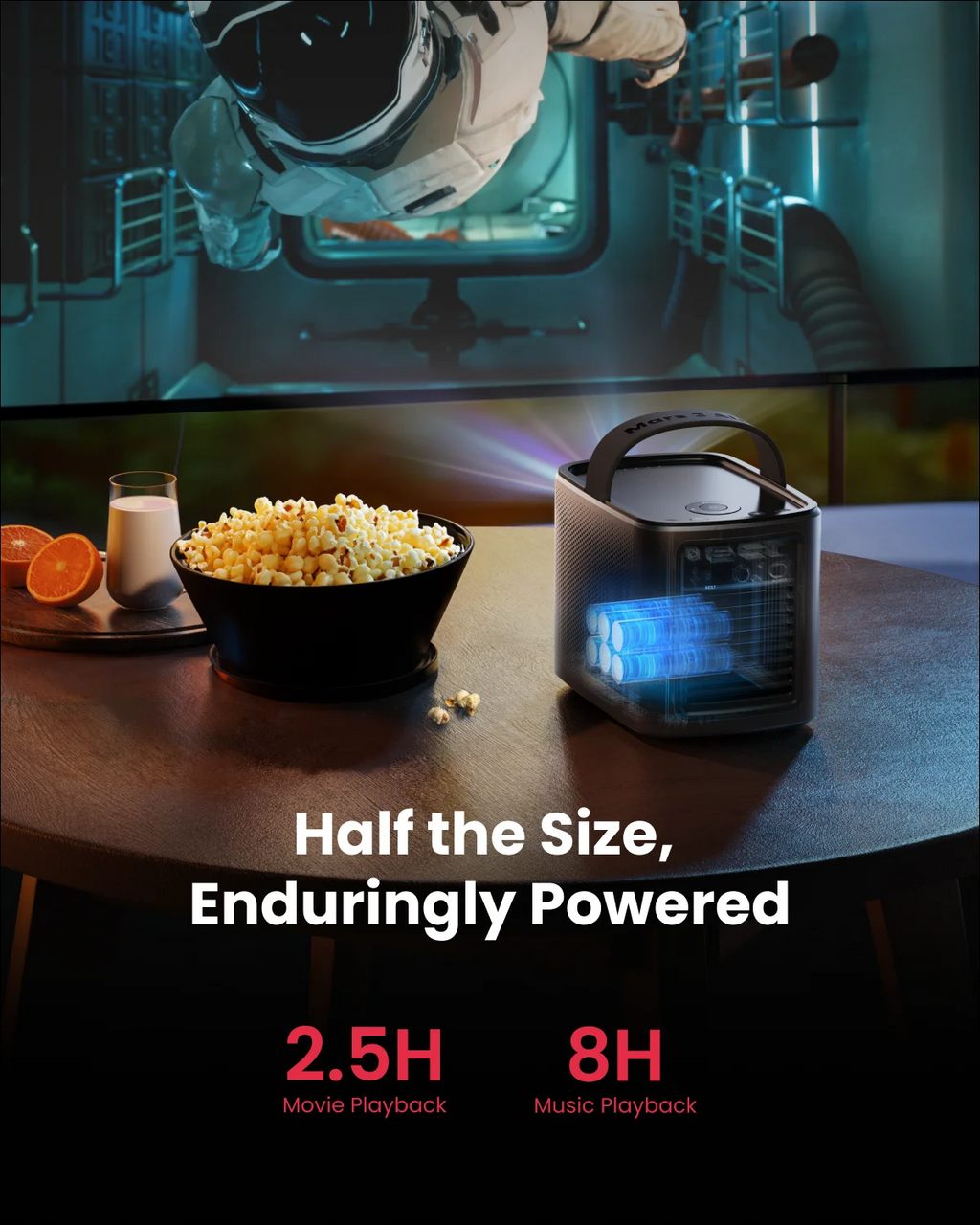 NEBULA by Anker Mars 3 Air GTV Projector Netflix Officially Licensed Portable Projector 400 ANSI-Lumen Home Theater Projector