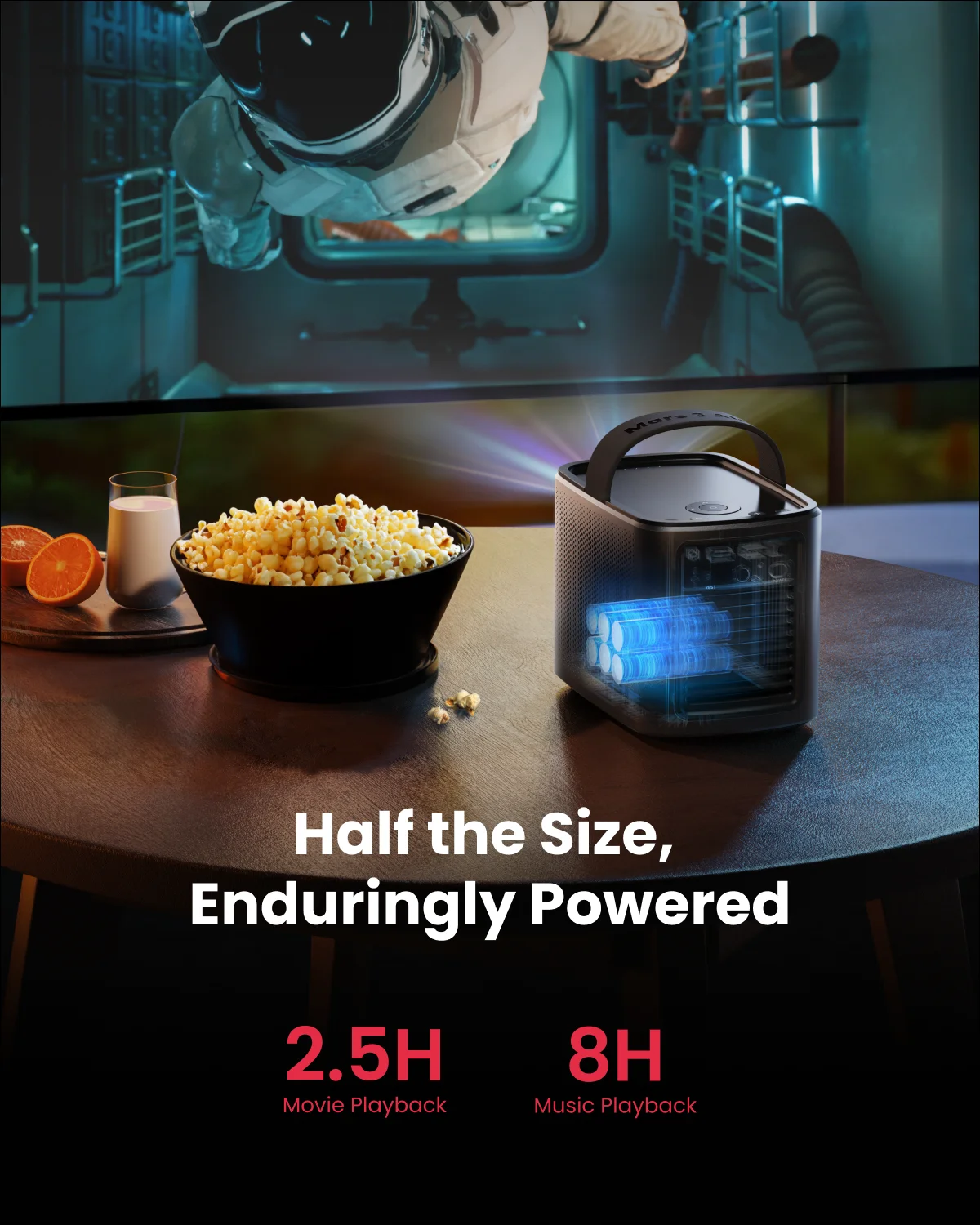 NEBULA by Anker Mars 3 Air GTV Projector Netflix Officially Licensed Portable Projector 400 ANSI-Lumen Home Theater Projector