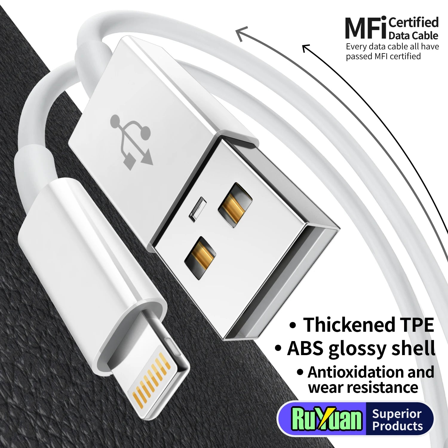 1pc for iPhone charger cable lightning data cable original MFi certified USB A charging cable suitable for iPhone 13 12 11 Pro