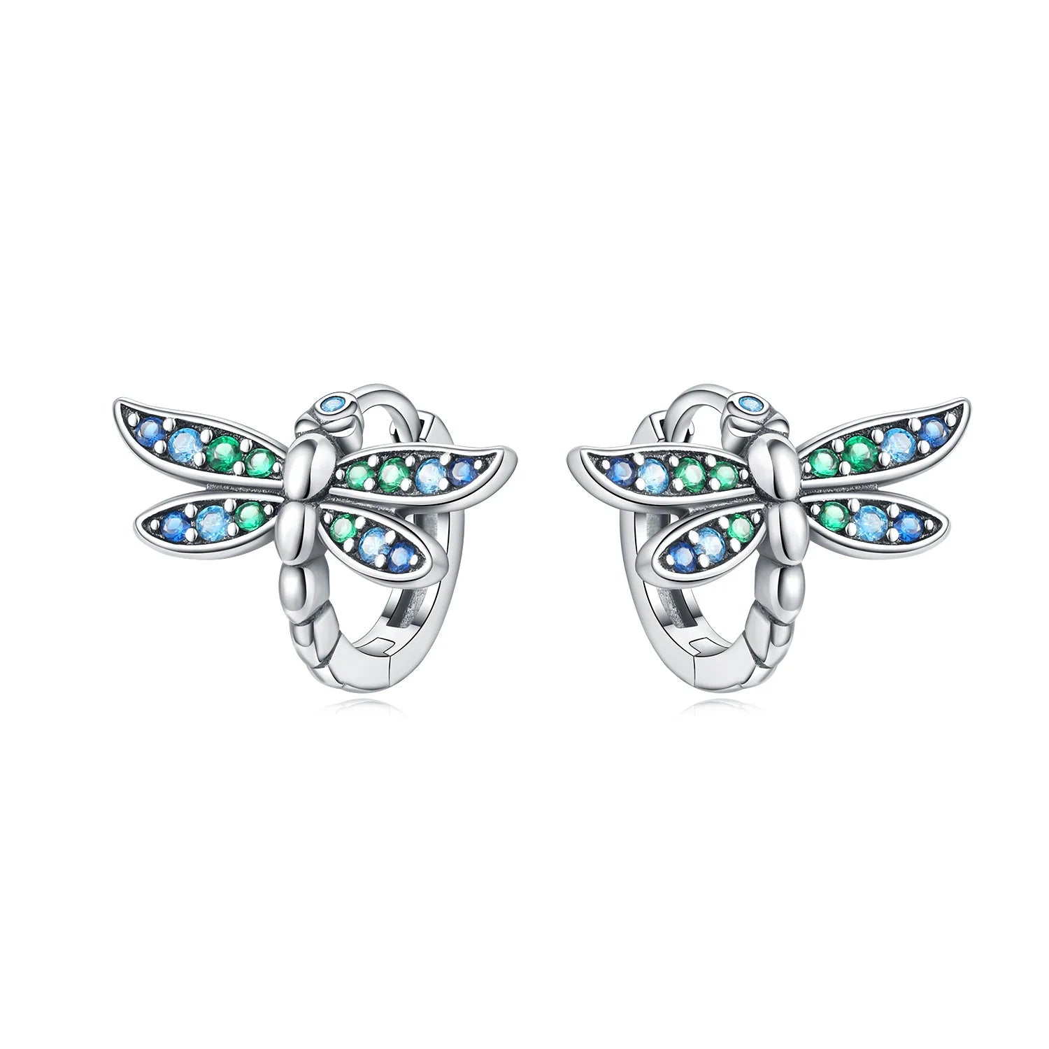 Cycuff Original 925 Sterling Silver Blue Green Chameleon Earrings Women Hoop Earring Anniversary Jewelry Trendy Gifts