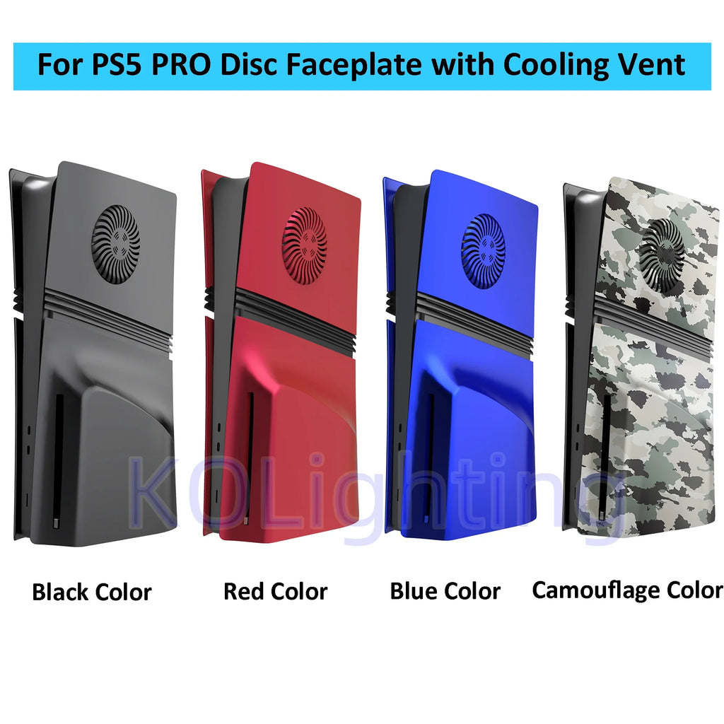 Anti-Scratch Dustproof Case Replacement with RGB Ring Cover Skin for PS5 Pro CD-ROM Plates for PlayStation 5 Pro 2024