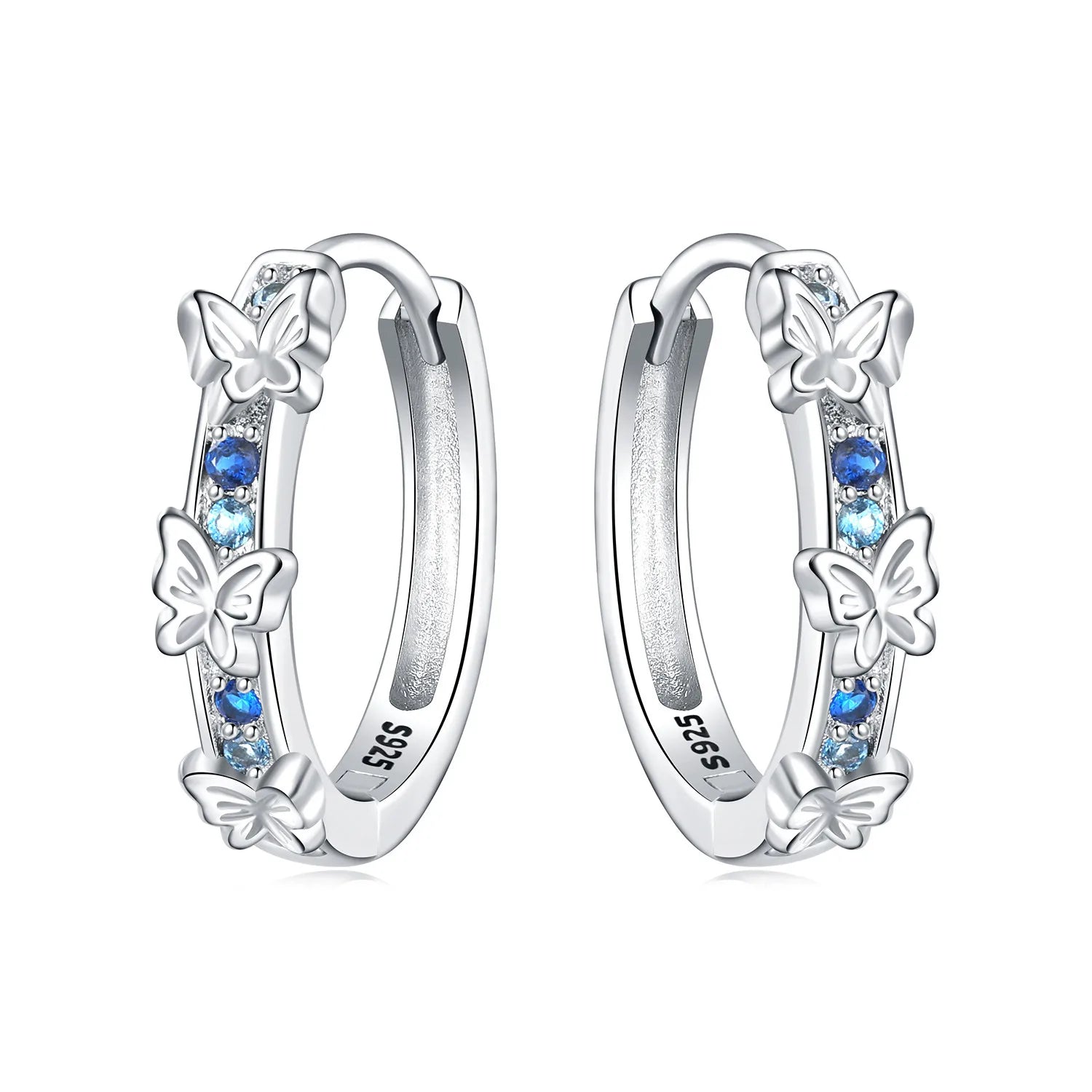 Cycuff Original 925 Sterling Silver Blue Green Chameleon Earrings Women Hoop Earring Anniversary Jewelry Trendy Gifts