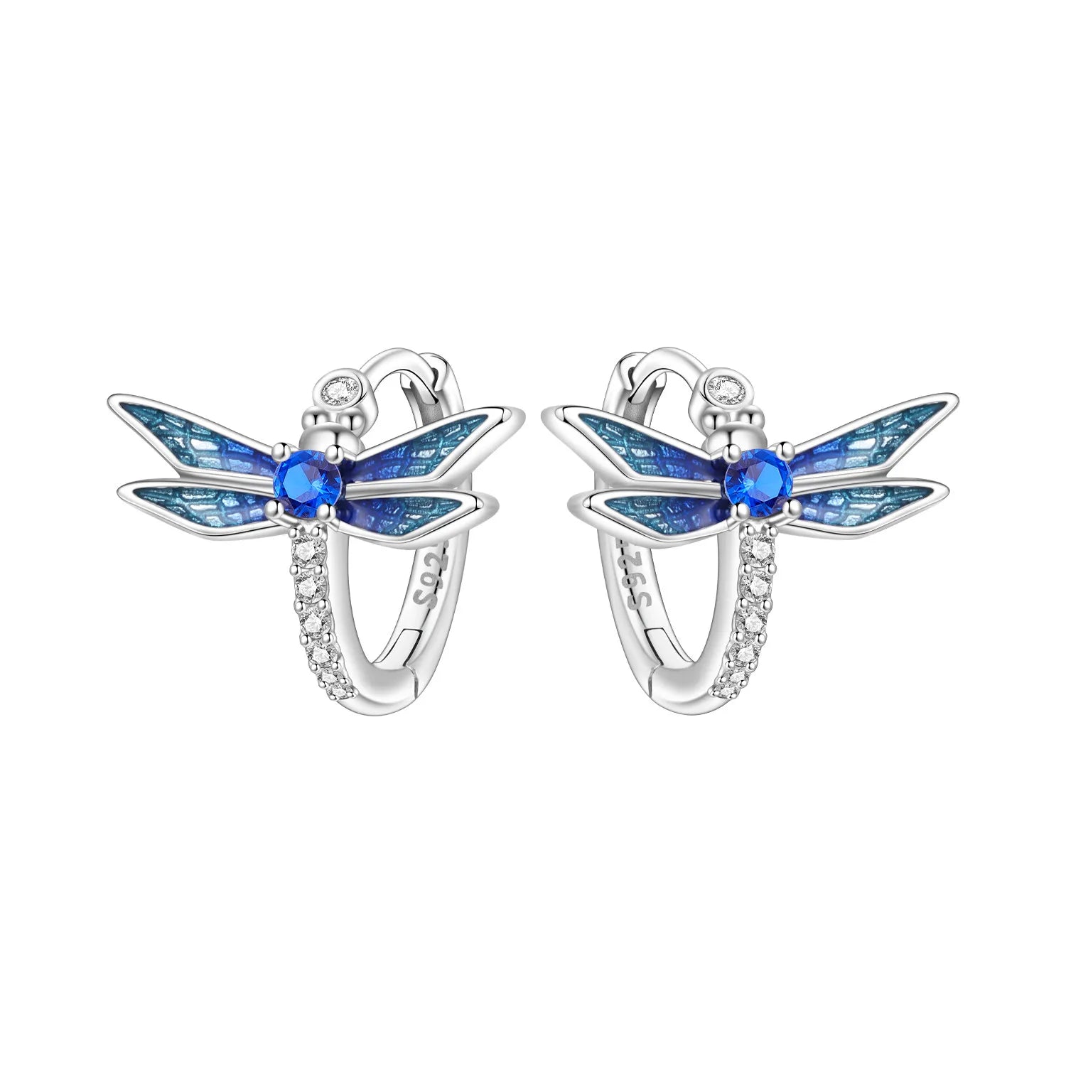 Cycuff Original 925 Sterling Silver Blue Green Chameleon Earrings Women Hoop Earring Anniversary Jewelry Trendy Gifts