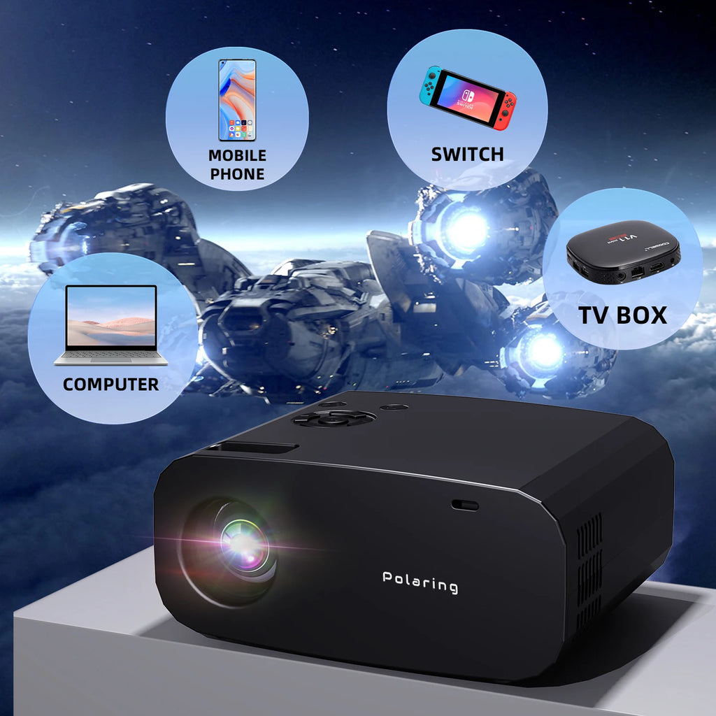 Polaring P7 Pro Projector Android 4K Projector 6G Wifi BT Full HD 350ANSI Lumens Home Cinema Office Proyector Camping Proyector