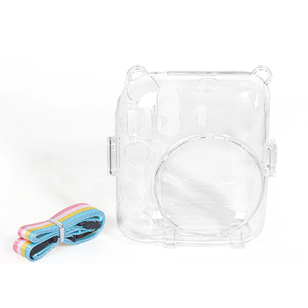 For Fujifilm Instax Mini 12 Transparent Camera Cover Protective Carrying Bag Cover With Storage Bag With Shoulder Strap
