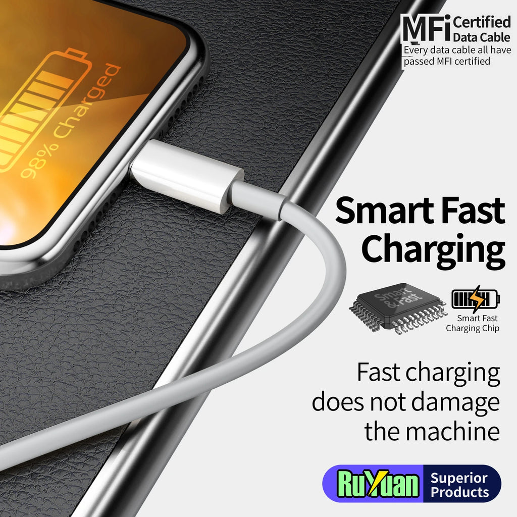 1pc for iPhone charger cable lightning data cable original MFi certified USB A charging cable suitable for iPhone 13 12 11 Pro