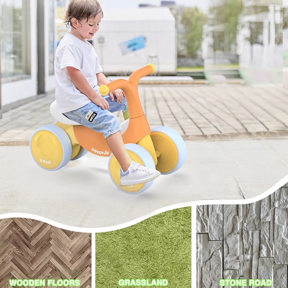UBRAVOO Baby Balance Bike Toys, Baby Walker, Toddler Balance Bike 10-36 Month Ride On Toy Birthday Gift with 4 Wheels,No Pedal