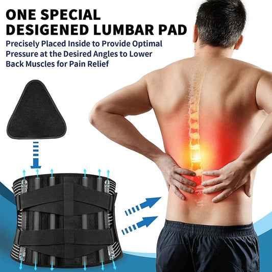 Back Lumbar Support Belt Waist Orthopedic Brace Posture  Men Women Corset Spine Decompression Waist Trainer Pain Relief