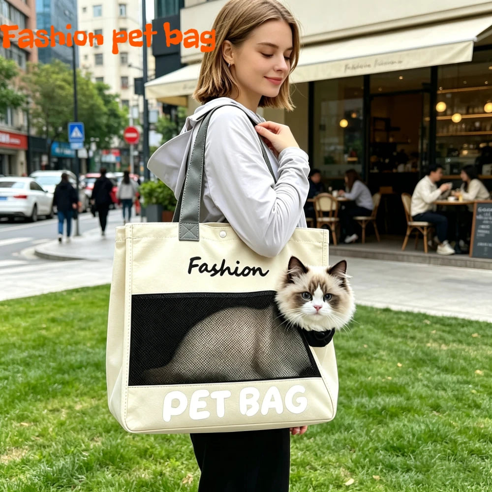 Mochila Transportadora para Perros y Gatos Pequeños – Cómoda, Transpirable y Plegable