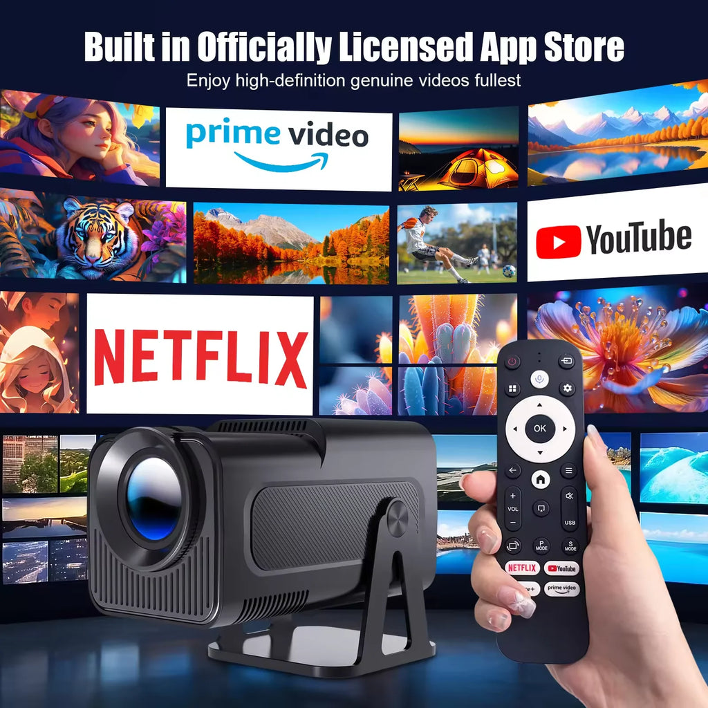 New HY320 8000Lumens Portable Proyector Android Mini Projector 4K Auto Focus Keystone Full HD 720P Home Theater Double WiFi6