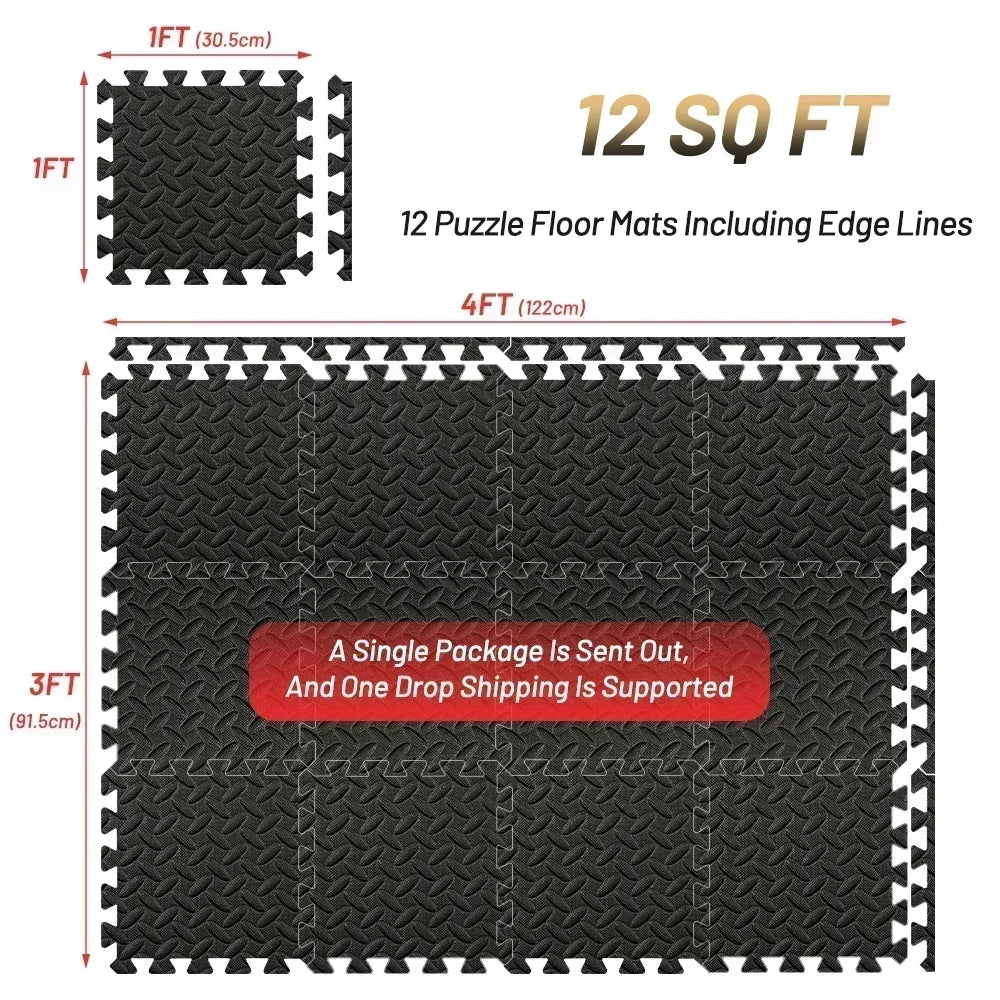 4-20Pcs Puzzle Fitness Mat Eva Interlocking Foam Floor Tiles for Home Gym Home Gym Equipment Mat Non-Slip Floor Mat for Kids