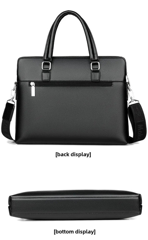2025 New Shoulder Bag Crossbody Bag Men's PU Leather Horizontal Style Men's Backpack Business Document Leather Bag Briefcase