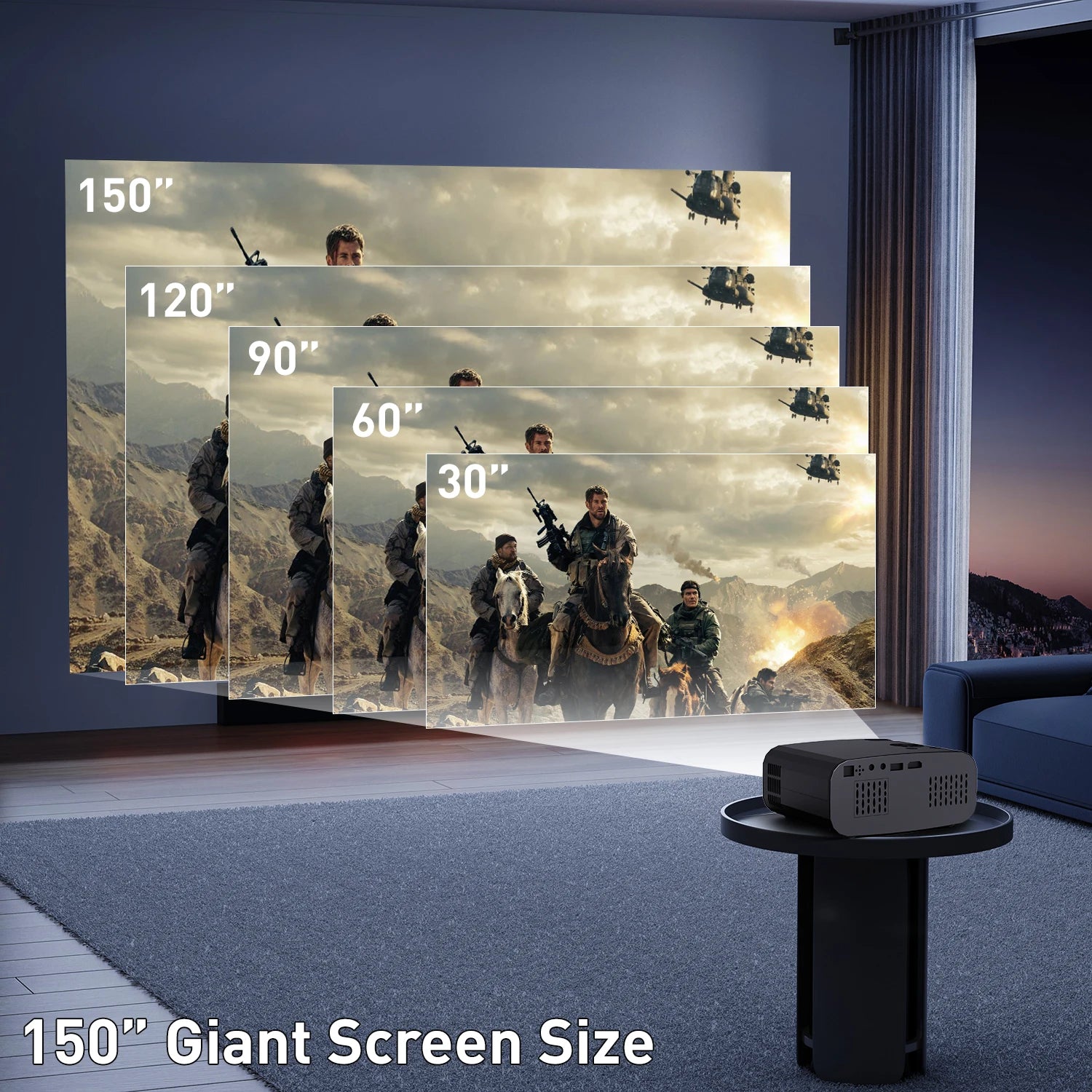 Polaring P7 Pro Projector Android 4K Projector 6G Wifi BT Full HD 350ANSI Lumens Home Cinema Office Proyector Camping Proyector