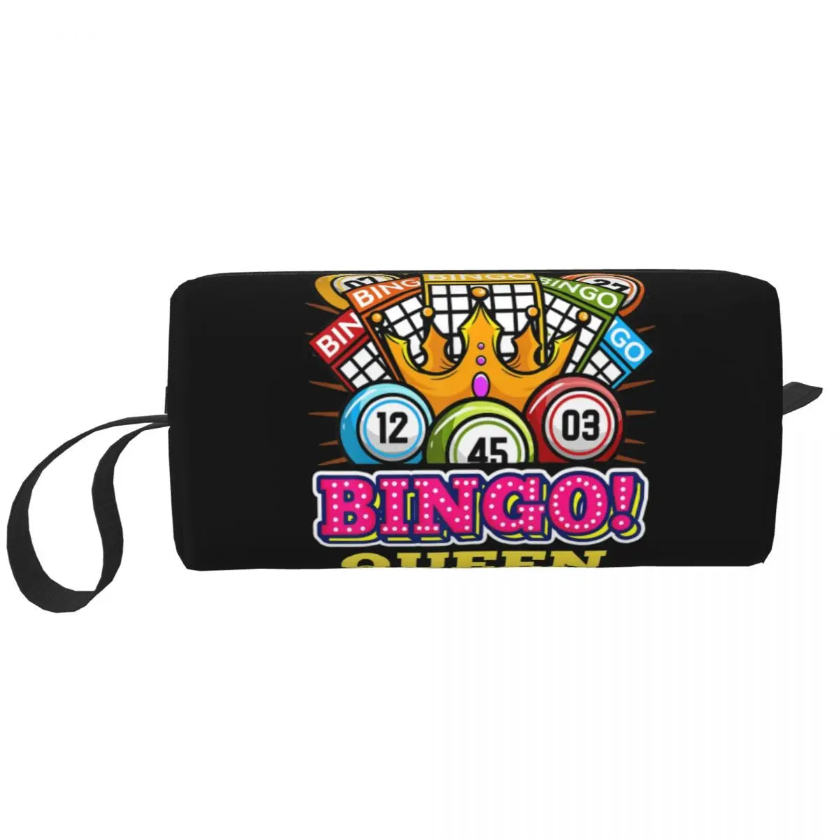 Custom Travel Bingo Balls Toiletry Bag Kawaii Paper Game Makeup Cosmetic Organizer Women Beauty Storage Dopp Kit Box