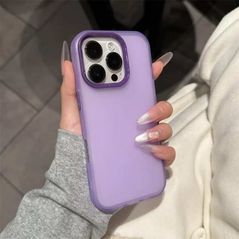 Translucent Bright Color Phone Case For iPhone 16 15 14 Plus 13 12 11 Pro Max Clear Matte Soft Silicone Shockproof Rubber Cover