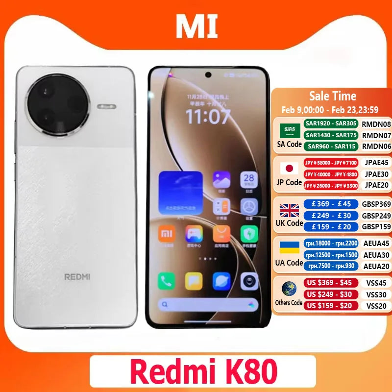 Xiaomi Redmi K80 5G CN Version Snapdragon 8 Gen 3 6.67' 2K Display 6550mAh Battery 50MP Camera 90W Mobile Phone